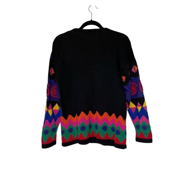 Vintage Rafaella Colorful Intarsia Knit Sweater Sz  L Artsy, Vintage - Picture 4 of 12